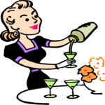 Woman Pouring Martinis
