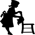 Silhouettes, Girl Cleaning
