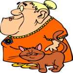 Woman with Cat Clip Art
