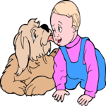 Baby & Dog 3 Clip Art