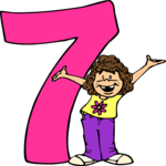 Kids 7th Birthday - Girl Clip Art