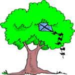 Tree with Kite Clip Art