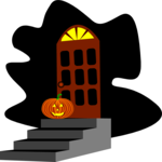 Pumpkin on Porch Clip Art