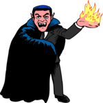 Vampire - Hand on Fire Clip Art