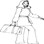 Woman with Bag 2 Clip Art