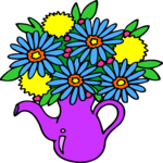Flowers in Pitcher Clip Art