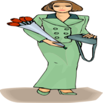 Woman with Roses Clip Art
