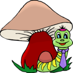 Worm & Mushroom House 1 Clip Art