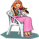 Woman Holding Drink Clip Art