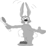 Rabbit with Spoon 1 Clip Art