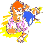 Baby with Ball 1 Clip Art