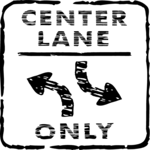 Center Lane Only Clip Art