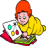 Child with Picture Book Clip Art