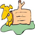 Dog in Log Clip Art