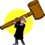 Barrister Holding Gavel Clip Art