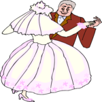 Bride & Groom Dancing 3 Clip Art