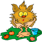 Troll with Apples Clip Art