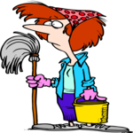 Woman with Mop Clip Art