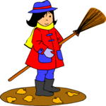 Girl with Rake