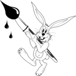 Bunny with Paintbrush Clip Art