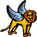 Lion - Winged Clip Art