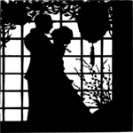 Silhouettes, Couple Embracing
