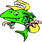 Fish & Worms Clip Art