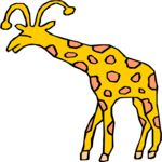 Giraffe with Antennae Clip Art