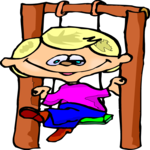 Boy on Swing 2 Clip Art