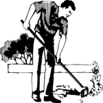 Man with Hoe 1 Clip Art