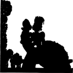 Silhouettes, Couple Kissing