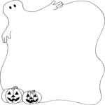 Ghost & Pumpkins Frame Clip Art