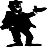 Man with Hand Up Clip Art