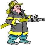 Fire Fighter with Hose 2 Clip Art