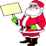 Santa with Sign 2 Clip Art