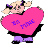 Girl & Heart - Be Mine Clip Art