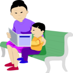 Boy Reading with Mom