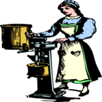 People, Woman with Machine Clip Art