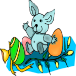 Bunny & Eggs 1 Clip Art