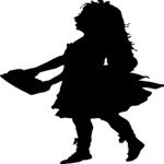 Silhouettes, Girl Holding Box