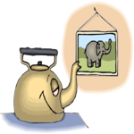 Teapot & Elephant Clip Art