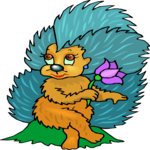 Porcupine & Flower Clip Art