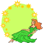 Woman & Stars Background Clip Art