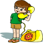 Boy on Phone Clip Art