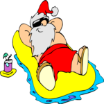 Santa Sunbathing 2 Clip Art