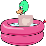 Duck in Pool Clip Art