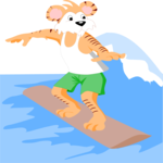 Surfer - Tiger Clip Art