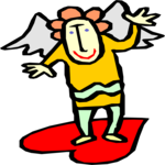 Angel Standing on Heart Clip Art
