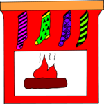 Stockings on Mantle 7 Clip Art