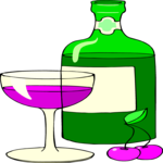 Wine & Glass 15 Clip Art